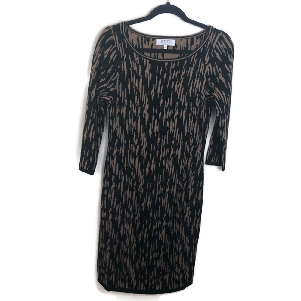 Kasper Animal Print Sweater Knee-length Dress